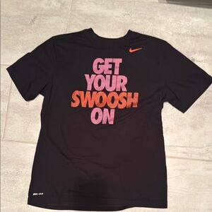 Nike Black and Orange Short Sleeve Tee with Dri-FIT